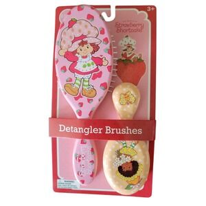 Strawberry Shortcake Detangler Brushes 2 Pack Hair Brush Pink Orange Blossom New
